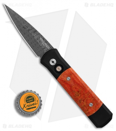 Pro-Tech Custom Godson Automatic Knife Red Apple Coral (3.15" Damascus)         