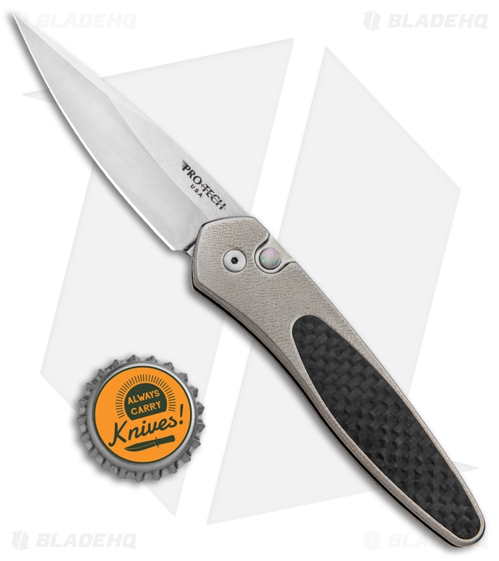 ProTech Newport Custom Automatic Knife Bronze Ti/ Carbon Fiber