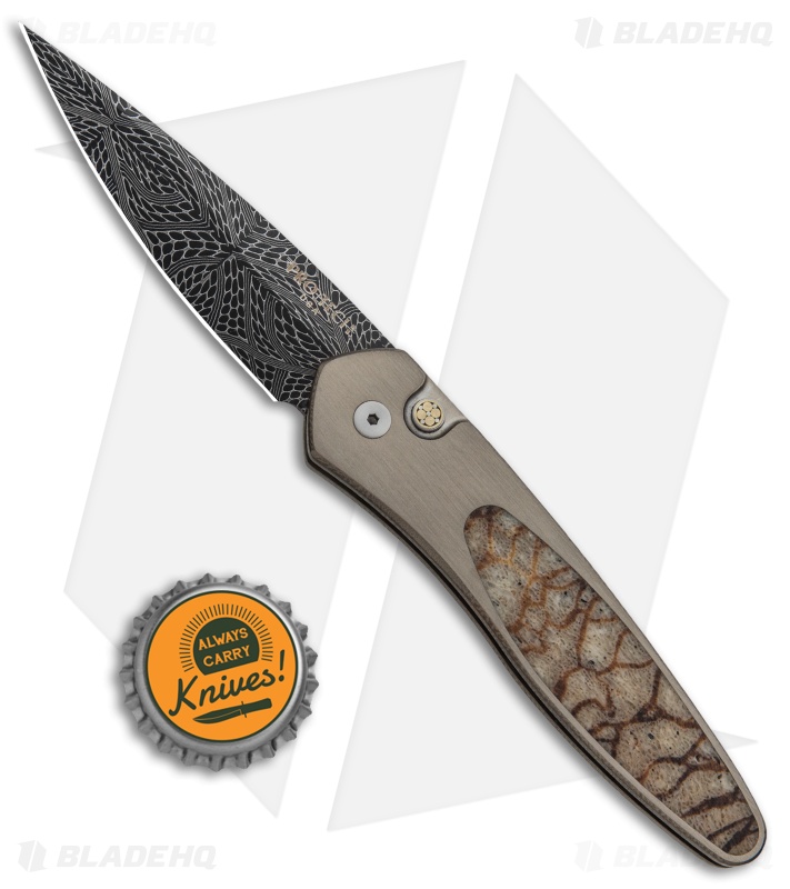 Pro-Tech Custom Newport | Automatic Knife | Titanium Tiger Coral