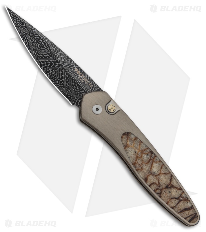 Pro-Tech Custom Newport | Automatic Knife | Titanium Tiger Coral