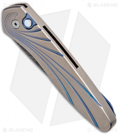 Pro-Tech Custom Newport Automatic Knife Wave Pattern Ti (3" Damascus)