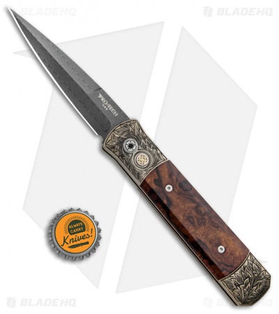 Pro-Tech Godfather Ultimate Custom Knife Titanium/Desert Ironwood (4" Damascus)