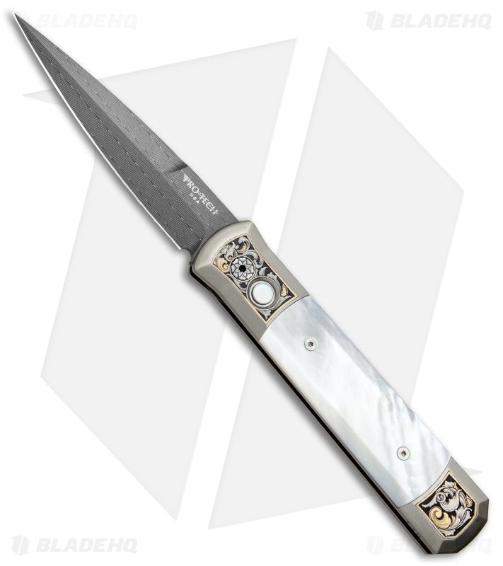 ProTech Godfather Ultimate Titanium Custom Knife Mother of Pearl (4