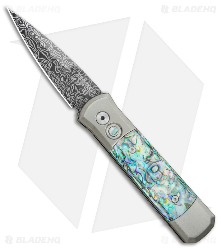 Protech Godson Titanium Custom Automatic Knife w/ Abalone (3.15