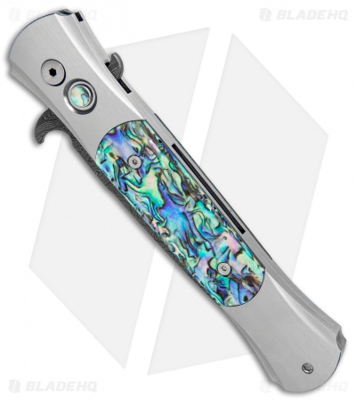 Pro-Tech Large Don Steel Custom Knife Mosaic Abalone (4.5" Damascus)