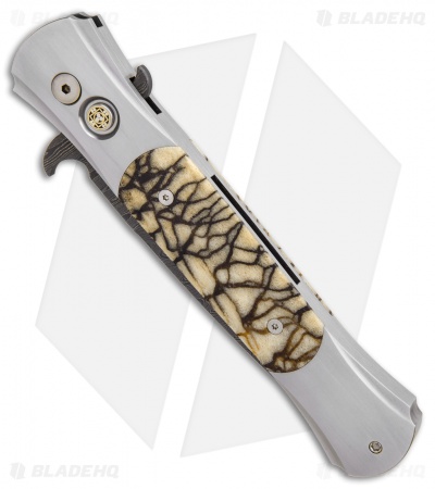 Pro-Tech Large Don Steel Custom Automatic Knife Tiger Coral (4.5" Damascus)