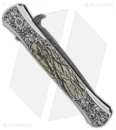 Pro-Tech Large Don Ultimate Steel Custom Automatic Serpentine (4.5" Damascus)
