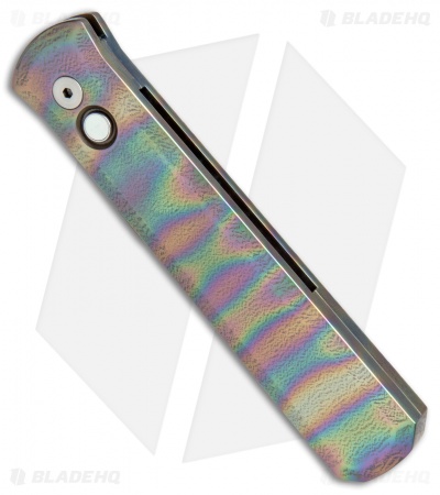 Limited Pro-Tech Custom Godfather Automatic Unique Heat Titanium (4" Damascus)