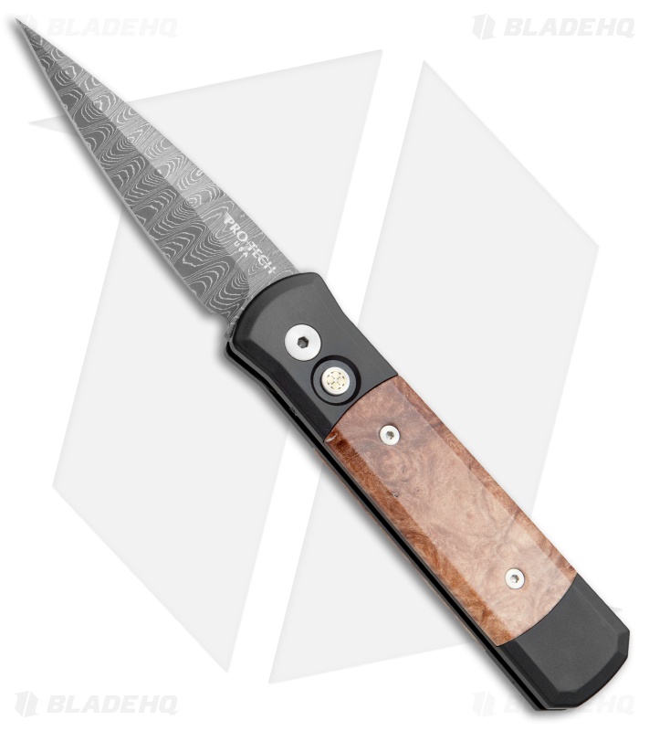Protech Godson Limited Edition Automatic Knife Maple Burl (3.15" Damascus) 706-D