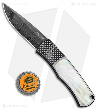 Pro-Tech Magic BR-1 "Whiskers" Custom Knife Gold Lip Pearl (3.125" Damascus)