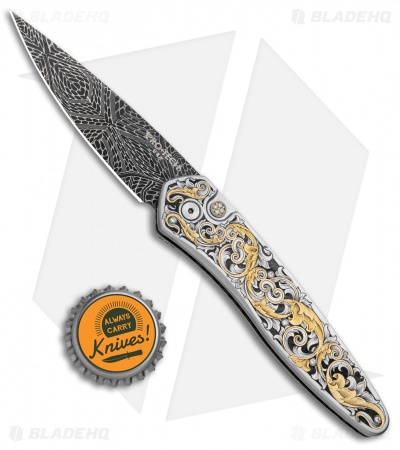 Pro-Tech Newport Diamond Ultimate Custom Knife Hand Engraved (3" Damascus)
