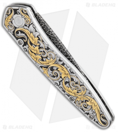 Pro-Tech Newport Diamond Ultimate Custom Knife Hand Engraved (3" Damascus)