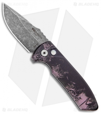 Pro-Tech SBR PK #5 Custom Anodized Automatic Knife (2.6" Acid Wash)