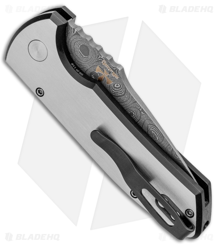 ProTech SBR Steel Custom Automatic Knife 2Tone + Damascus