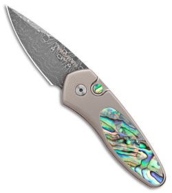 Pro-Tech Sprint Custom Automatic Knife Paua Abalone/Bronze Ti (1.95" Damascus)