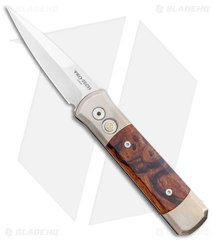 Pro-Tech Ultimate Custom Godson Automatic Knife Ti/Desert Ironwood (3.15" Satin)