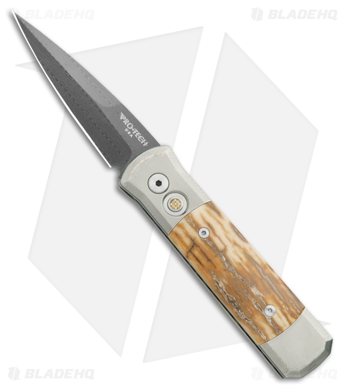 Pro-Tech Ultimate Custom Godson Automatic Knife Ti/Mastodon Bark (3.15" Dama)