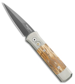 Pro-Tech Ultimate Custom Godson Automatic Knife Ti/Mastodon Bark (3.15" Dama)