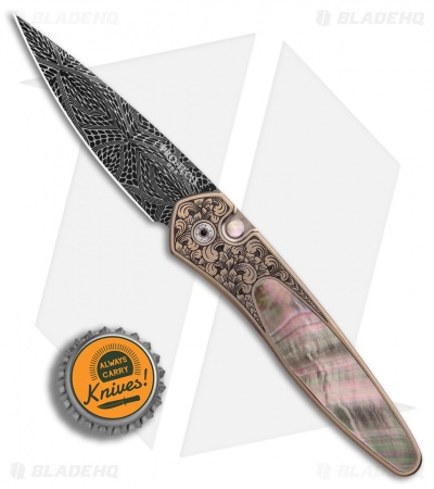 Pro-Tech Ultimate Custom Newport Knife Bronze Ti w/ Black Pearl (3" Damascus)