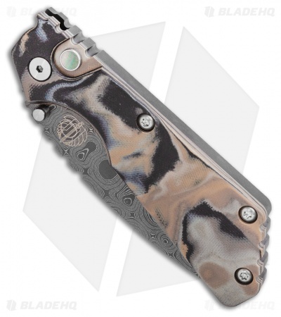 Strider + Pro-Tech Custom SnG Automatic Knife Camo G-10 (3.5" Damascus)