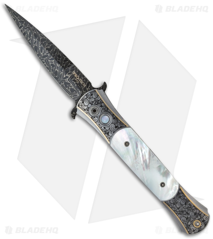 Pro-Tech Large Don Ultimate Custom Automatic Knife Steel/MOP (Damascus)