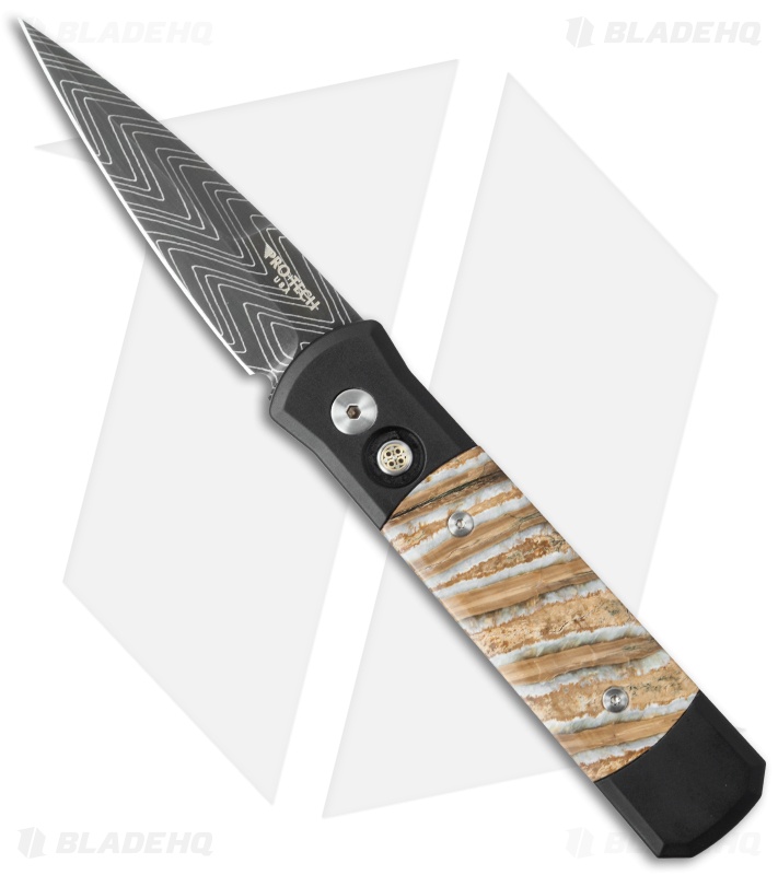 Pro-Tech Custom Godson Automatic Knife Mastodon Tooth (3.15" Damascus)