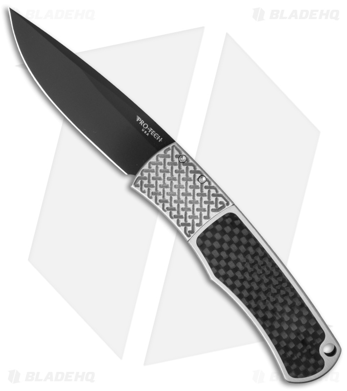 Pro-Tech Magic BR-1 "Whiskers" Custom Steel Knife Carbon Fiber (3.125" Black)