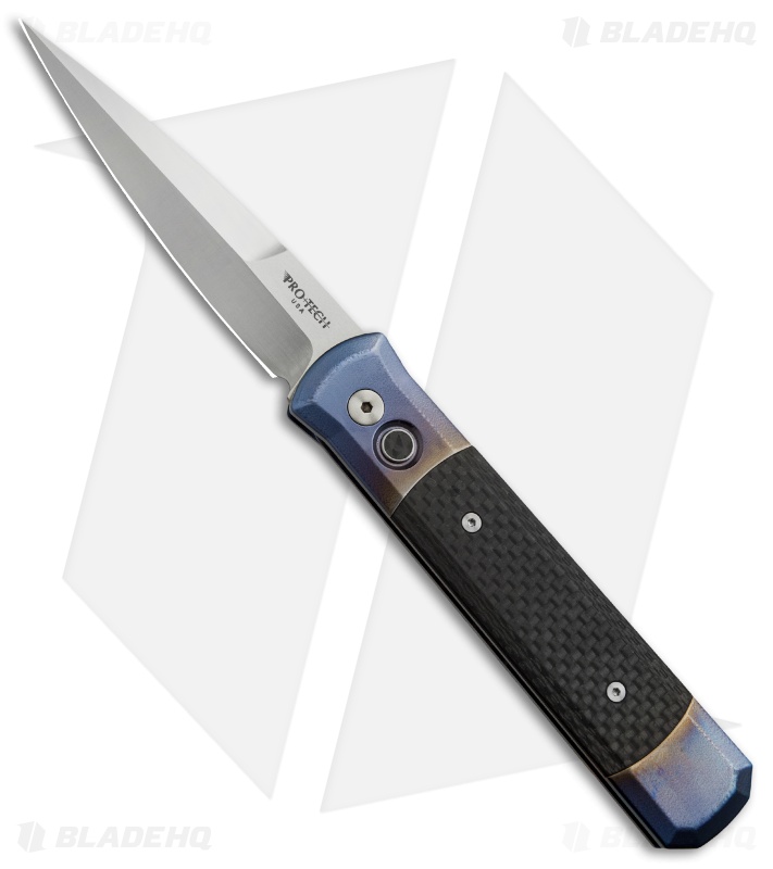 Pro-Tech Custom Godfather Automatic Knife Multi-Color Fade Ti/CF (4" Satin)