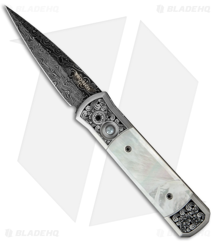 Pro-Tech Godson Ultimate Steel Custom Knife Mother of Pearl (3.1" Damascus)
