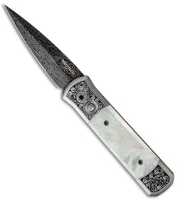 Pro-Tech Godson Ultimate Steel Custom Knife Mother of Pearl (3.1" Damascus)