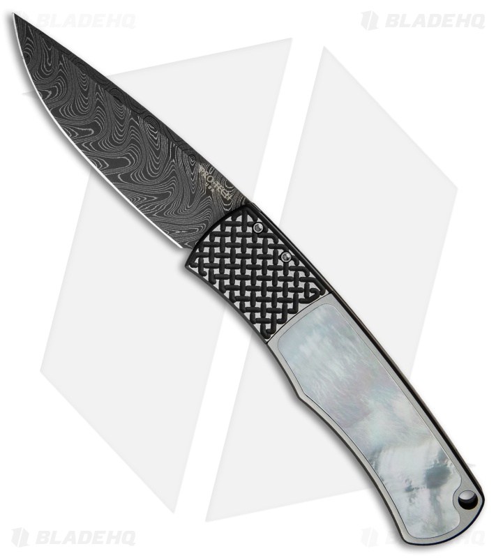 ProTech Magic BR1 "Whiskers" Custom Knife Mother of Pearl (3.125" Damascus) Blade HQ