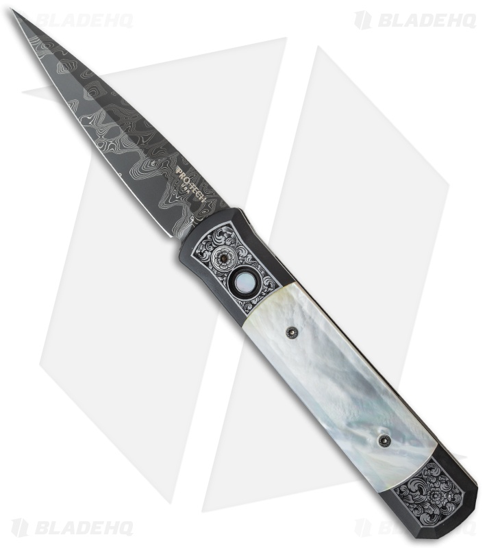 Pro-Tech Godfather Ultimate Steel Custom Knife DLC + Mother of Pearl (Damascus)