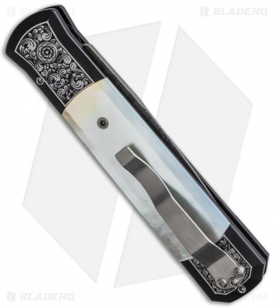 Pro-Tech Godfather Ultimate Steel Custom Knife DLC + Mother of Pearl (Damascus)