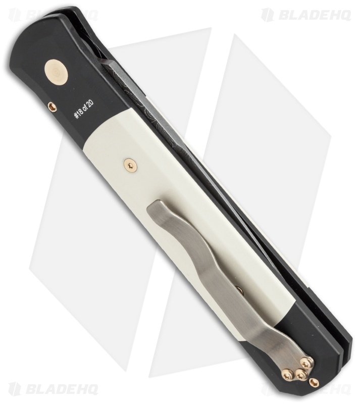 @takimitti24さん専用ページORO's-PRESIDENT　K149 Pro-Tech Godfather Tuxedo Gold Automatic Knife Ivory Micarta (4