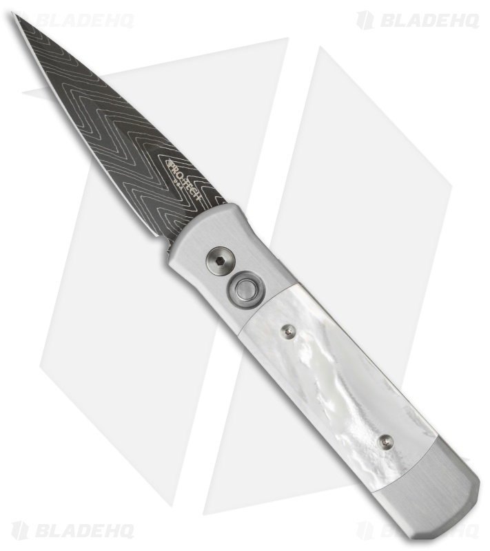 Pro-Tech Godson Custom Automatic Knife Steel w/ Mother of Pearl (3.15" Damascus)