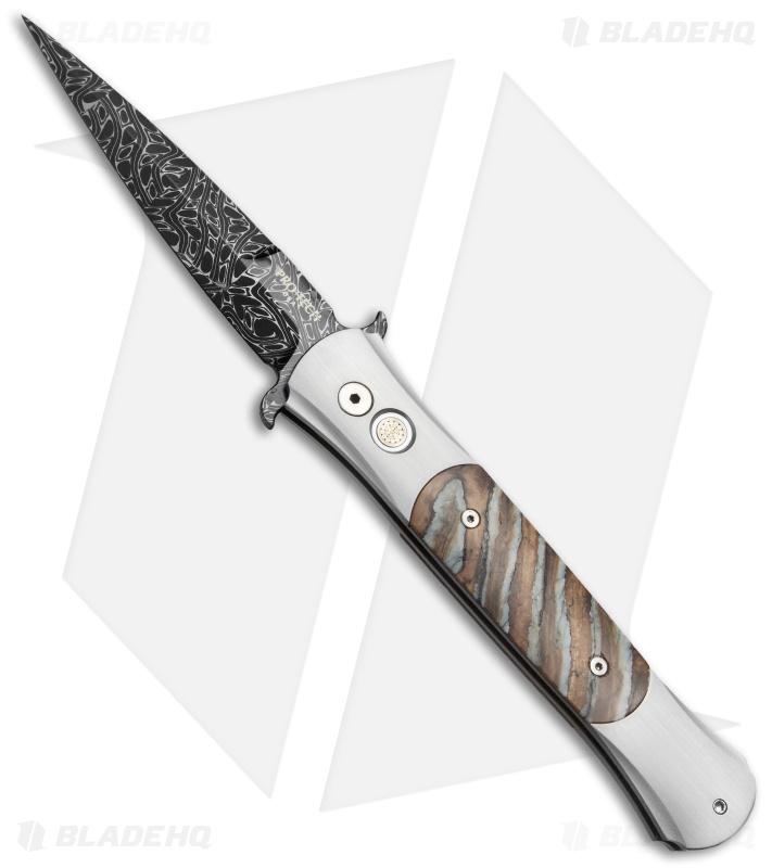 Pro-Tech Large Don Steel Custom Automatic Knife Mastodon Tooth (4.5" Damascus)