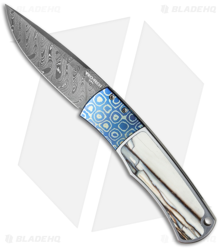 Pro-Tech Magic BR-1 "Whiskers" Custom Automatic Mastodon/Moku-Ti (Damascus)