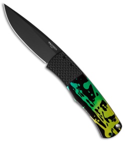 Pro-Tech Custom Magic "Whiskers" Automatic Knife Splash Ano (3.125" Black) BR-1