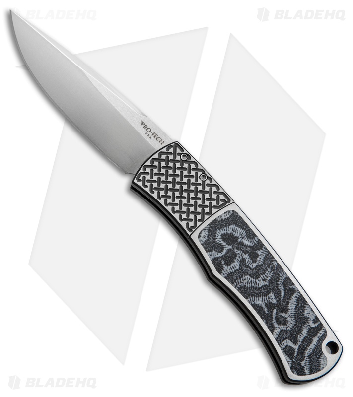 Pro-Tech Magic "Whiskers" Custom Knife Two-Tone SS w/ Brain Coral (3.1" Satin)