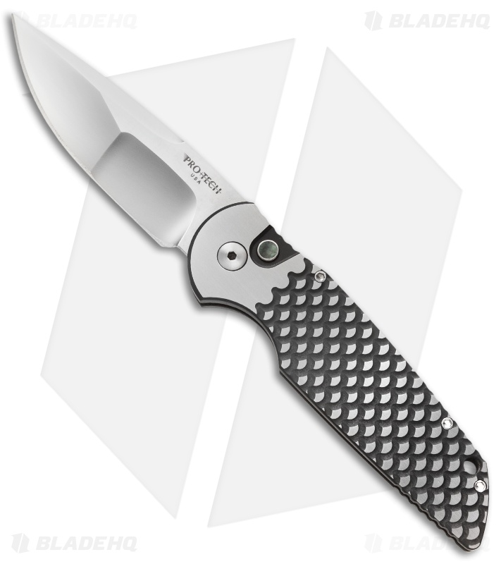 Pro-Tech TR-3 Steel Custom Automatic Knife Fish Scale (Compound Grind)