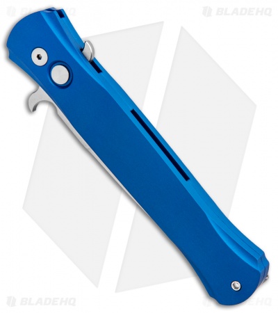 Pro-Tech Don Automatic Knife Solid Smooth Blue Al (3.5" Satin)