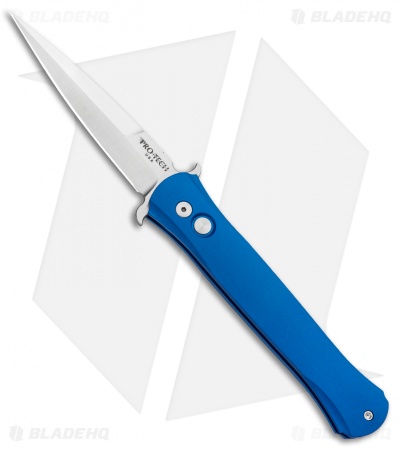 Pro-Tech Don Automatic Knife Solid Smooth Blue Al (3.5" Satin)