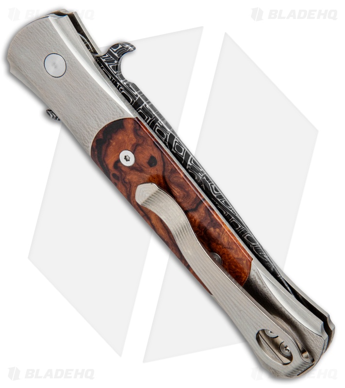 Pro-Tech The Don  Custom Automatic Knife Titanium/Ironwood (3.5" Damascus)