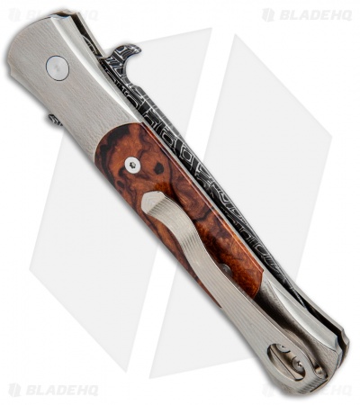 Pro-Tech The Don  Custom Automatic Knife Titanium/Ironwood (3.5" Damascus)