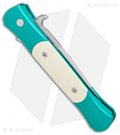 Pro-Tech The Don Custom Automatic Knife  Teal/Ivory Micarta (3.5" Satin) 