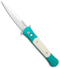 Pro-Tech The Don Custom Automatic Knife  Teal/Ivory Micarta (3.5" Satin) 