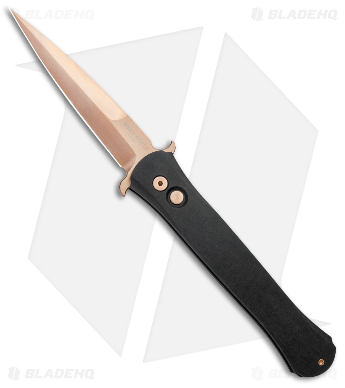Protech Large Don Automatic Knife Black (4.5" Rose Gold) 1921-RG
