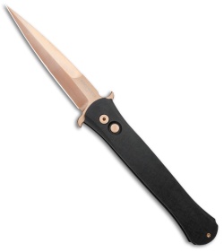 Protech Large Don Automatic Knife Black (4.5" Rose Gold) 1921-RG