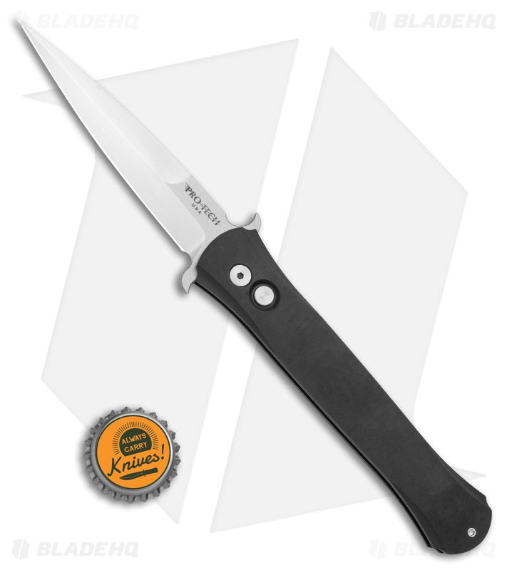 Protech Large Don Automatic Knife Black Aluminum Handle (4.5" Satin) 1921