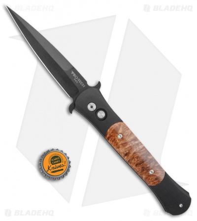 Pro-Tech Knives Large Don Knife Maple Burl (4.5" Black) 1907